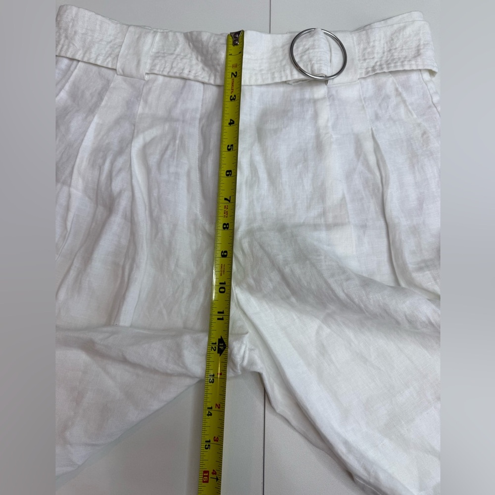 MNG Mango 100% Linen Belted
Bermuda Shorts in White sz 4 - Picture 6 of 8